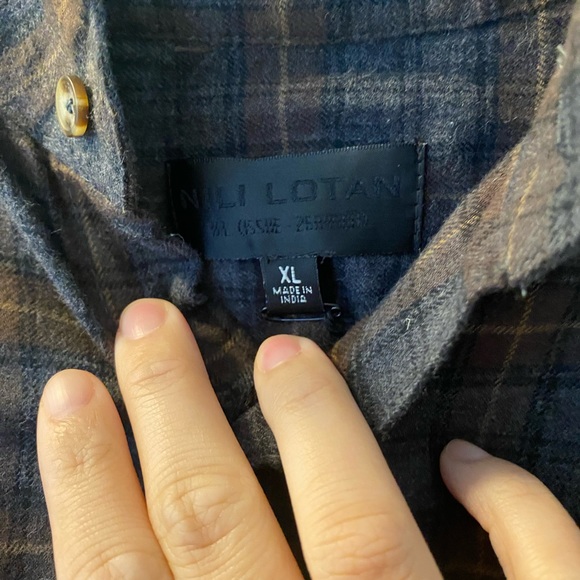 Nili Lotan XL Men’s Plaid Button Up Light Flannel Shirt NWOT - Picture 3 of 5